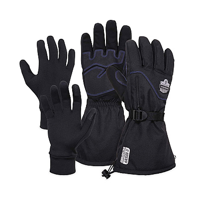 ergodyne ProFlex 825WP Thermal Waterproof Winter Work Gloves, Black, Small, Pair (EGO17602)
