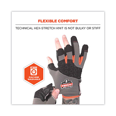 ergodyne ProFlex 720 Heavy-Duty Framing Gloves, Gray, 2X-Large, Pair (EGO17116)