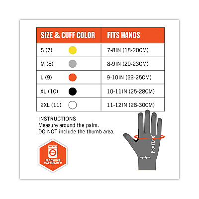 ergodyne ProFlex 7071 ANSI A7 PU Coated CR Gloves, Gray, Small, Pair (EGO18072)