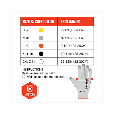 ergodyne ProFlex 7030 ANSI A3 PU Coated CR Gloves, Gray, Large, Pair (EGO10464)