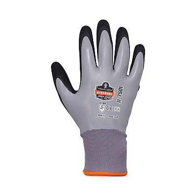 ergodyne ProFlex 7501 Coated Waterproof Winter Gloves, Gray, Large, Pair (EGO17634)