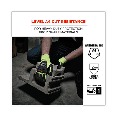 ergodyne ProFlex 7141 ANSI A4 DIR Nitrile-Coated CR Gloves, Lime, Medium, Pair (EGO17913)