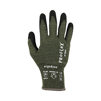ergodyne ProFlex 7042 ANSI A4 Nitrile-Coated CR Gloves, Green, 2X-Large, Pair (EGO10346)