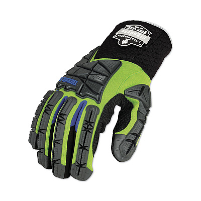 ergodyne ProFlex 925WP Performance Dorsal Impact-Reducing Thermal Waterproof Gloves, Black/Lime, 2X-Large, Pair (EGO18106)