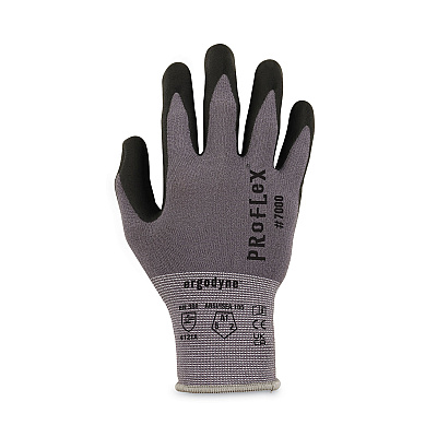 ergodyne ProFlex 7000 Nitrile-Coated Gloves Microfoam Palm, Gray, Medium, 12 Pairs/Pack (EGO10363)