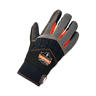 ergodyne ProFlex 9001 Full-Finger Impact Gloves, Black, Large, Pair (EGO17774)