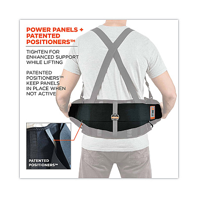 ergodyne ProFlex 1100SF Standard Spandex Back Support Brace, X-Large, 38" to 42" Waist, Black (EGO11605)