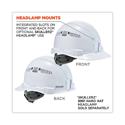 ergodyne Skullerz 8972 Class C Hard Hat Cap Style, White (EGO60144)