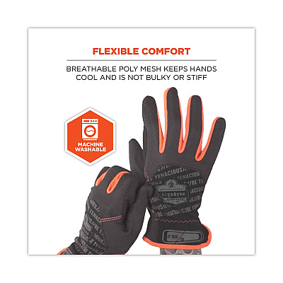 ergodyne ProFlex 815 QuickCuff Mechanics Gloves, Black, Medium, Pair (EGO17203)