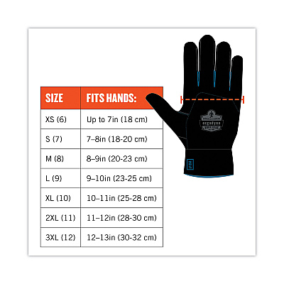 ergodyne ProFlex 819WP Extreme Thermal WP Gloves, Black, X-Large, Pair (EGO17615)