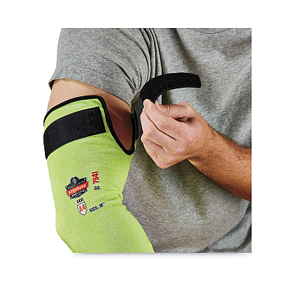 ergodyne ProFlex 7941-PR CR Protective Arm Sleeve, 18", Lime, Pair (EGO17943)