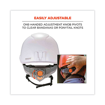 ergodyne Skullerz 8974V Class E Safety Helmet with 8991 Visor Kit, Smoke Lens, 6-Point Ratchet Suspension, White (EGO60216)