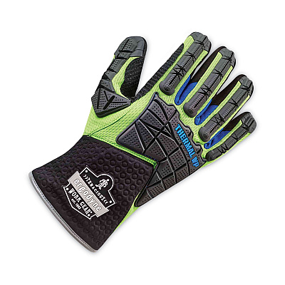 ergodyne ProFlex 925WP Performance Dorsal Impact-Reducing Thermal Waterprf Gloves, Black/Lime, Small, Pair (EGO18102)