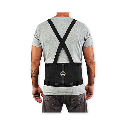 ergodyne ProFlex 100 Economy Spandex Back Support Brace, Large, 34" to 38" Waist, Black (EGO11384)