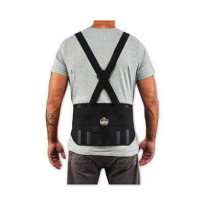 ergodyne ProFlex 1600 Standard Elastic Back Support Brace, 3X-Large, 46" to 52" Waist, Black (EGO11107)