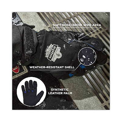 ergodyne ProFlex 814 Thermal Utility Gloves, Black, Medium, Pair (EGO17333)