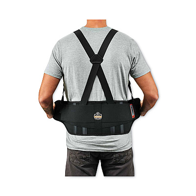 ergodyne ProFlex 1625 Elastic Back Support Brace, X-Small, 20" to 25" Waist, Black (EGO11111)