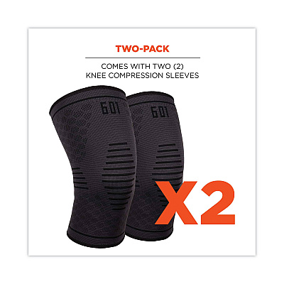 ergodyne ProFlex 601 Knee Compression Sleeve, Small, Black (EGO16552)