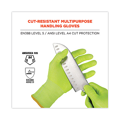 ergodyne ProFlex 7040 ANSI A4 CR Food Grade Gloves, Lime, X-Large, 144 Pairs (EGO18025)