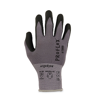 ergodyne ProFlex 7000 Nitrile-Coated Gloves Microfoam Palm, Gray, Small, 12 Pairs/Pack (EGO10362)