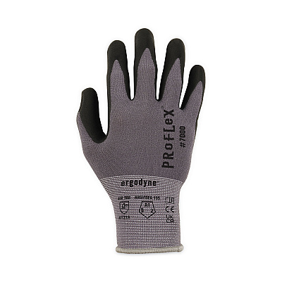 ergodyne ProFlex 7000 Nitrile-Coated Gloves Microfoam Palm, Gray, Large, Pair (EGO10374)