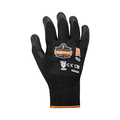 ergodyne ProFlex 7001 Nitrile-Coated Gloves, Black, Large, Pair (EGO17954)