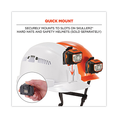 ergodyne Skullerz 8981 Hard Hat LED Light, Orange (EGO60191)
