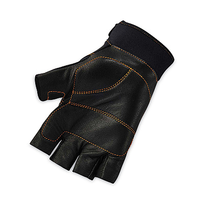 ergodyne ProFlex 901 Half-Finger Leather Impact Gloves, Black, Medium, Pair (EGO17783)