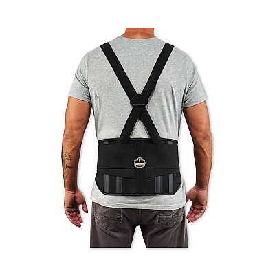 ergodyne ProFlex 1600 Standard Elastic Back Support Brace, 2X-Large, 42" to 46" Waist, Black (EGO11106)