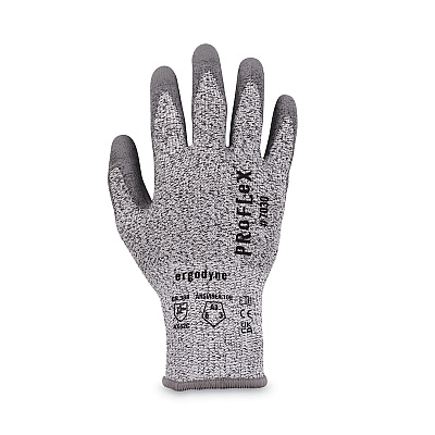 ergodyne ProFlex 7030 ANSI A3 PU Coated CR Gloves, Gray, Small, 12 Pairs/Pack (EGO10452)