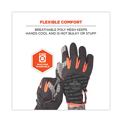 ergodyne ProFlex 821 Smooth Surface Handling Gloves, Black, 2X-Large, Pair (EGO17236)