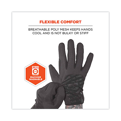 ergodyne ProFlex 812BLK High-Dexterity Black Tactical Gloves, Black, 2X-Large, Pair (EGO17576)