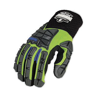 ergodyne ProFlex 925WP Performance Dorsal Impact-Reduce Thermal Waterproof Glove, Black/Lime, Medium, Pair (EGO18103)