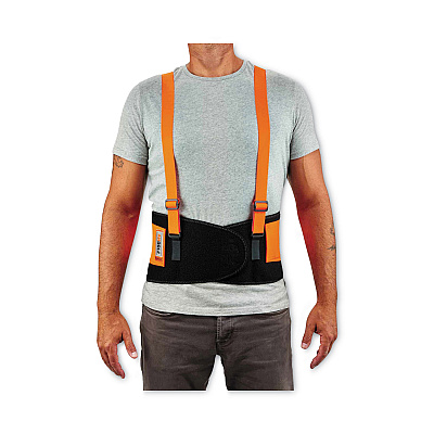ergodyne ProFlex 100HV Economy Hi-Vis Spandex Back Support Brace, 3X-Large, 46" to 52" Waist, Black/Orange (EGO11887)