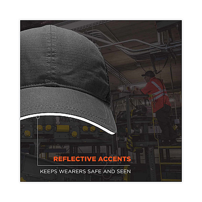 ergodyne Skullerz 8946 Baseball Cap with Bump Cap Insert, OS, Black (EGO23402)