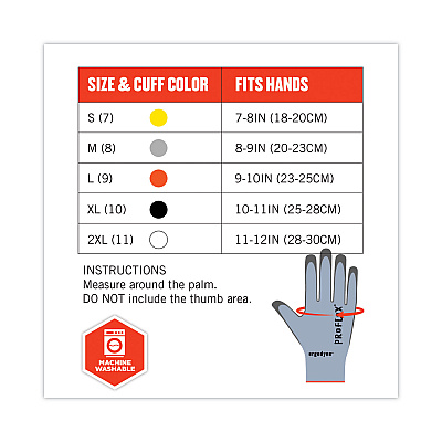 ergodyne ProFlex 7025 ANSI A2 PU Coated CR Gloves, Blue, Medium, Pair (EGO10433)