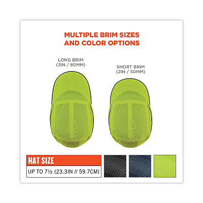 ergodyne Skullerz 8955 Lightweight Bump Cap Hat, Long Brim, Lime (EGO23352)