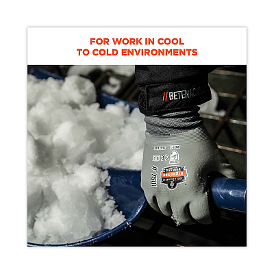ergodyne ProFlex 7501 Coated Waterproof Winter Gloves, Gray, Large, Pair (EGO17634)