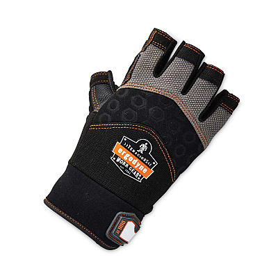 ergodyne ProFlex 900 Half-Finger Impact Gloves, Black, 2X-Large, Pair (EGO17696)