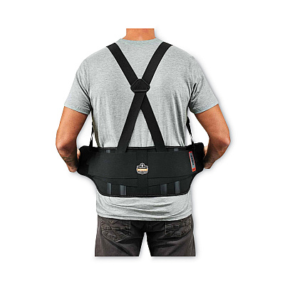 ergodyne ProFlex 1625 Elastic Back Support Brace, Large, 34" to 38" Waist, Black (EGO11114)