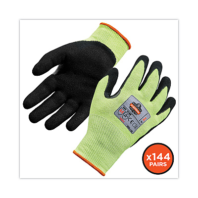 ergodyne ProFlex 7041 ANSI A4 Nitrile-Coated CR Gloves, Lime, Large, 144 Pairs (EGO17824)