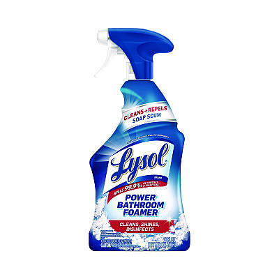 LYSOL Disinfectant Power Bathroom Foamer, Liquid, Unscented, 22 oz Trigger Spray Bottle, 6/Carton (RAC90036CT)