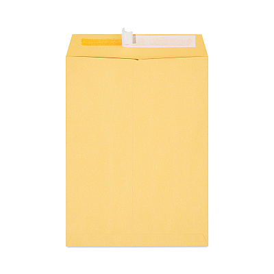 Universal Peel Seal Strip Catalog Envelope, #10 1/2, Square Flap, Self-Adhesive Closure, 9 x 12, Natural Kraft, 100/Box (UNV40102)