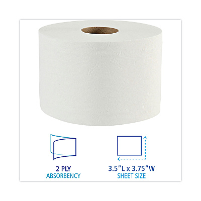 Boardwalk Green Xtra Controlled Bath Tissue, Septic Safe, 2-Ply, White, 1,000/Roll, 36 Rolls Carton, 48 Cartons/Pallet (BWK45XTRAPLT)