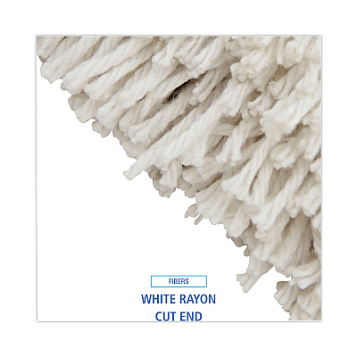 Boardwalk Premium Cut-End Wet Mop Heads, Rayon, 24oz, White, 12/Carton (BWK224RCT)