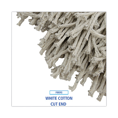 Boardwalk Mop Head, Premium Standard Head, Cotton Fiber, 32oz, White, 12/Carton (BWK232C)