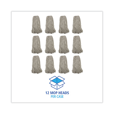 Boardwalk Mop Head, Premium Standard Head, Cotton Fiber, 32oz, White, 12/Carton (BWK232C)