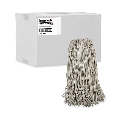 Boardwalk Mop Head, Premium Standard Head, Cotton Fiber, 32oz, White, 12/Carton (BWK232C)