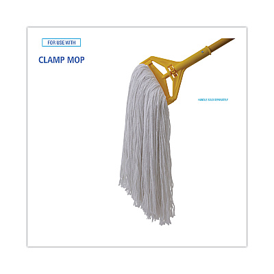 Boardwalk Mop Head, Premium Standard Head, Rayon Fiber, 32oz, White, 12/Carton (BWK232R)