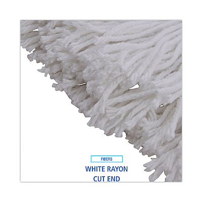 Boardwalk Mop Head, Premium Standard Head, Rayon Fiber, 32oz, White, 12/Carton (BWK232R)